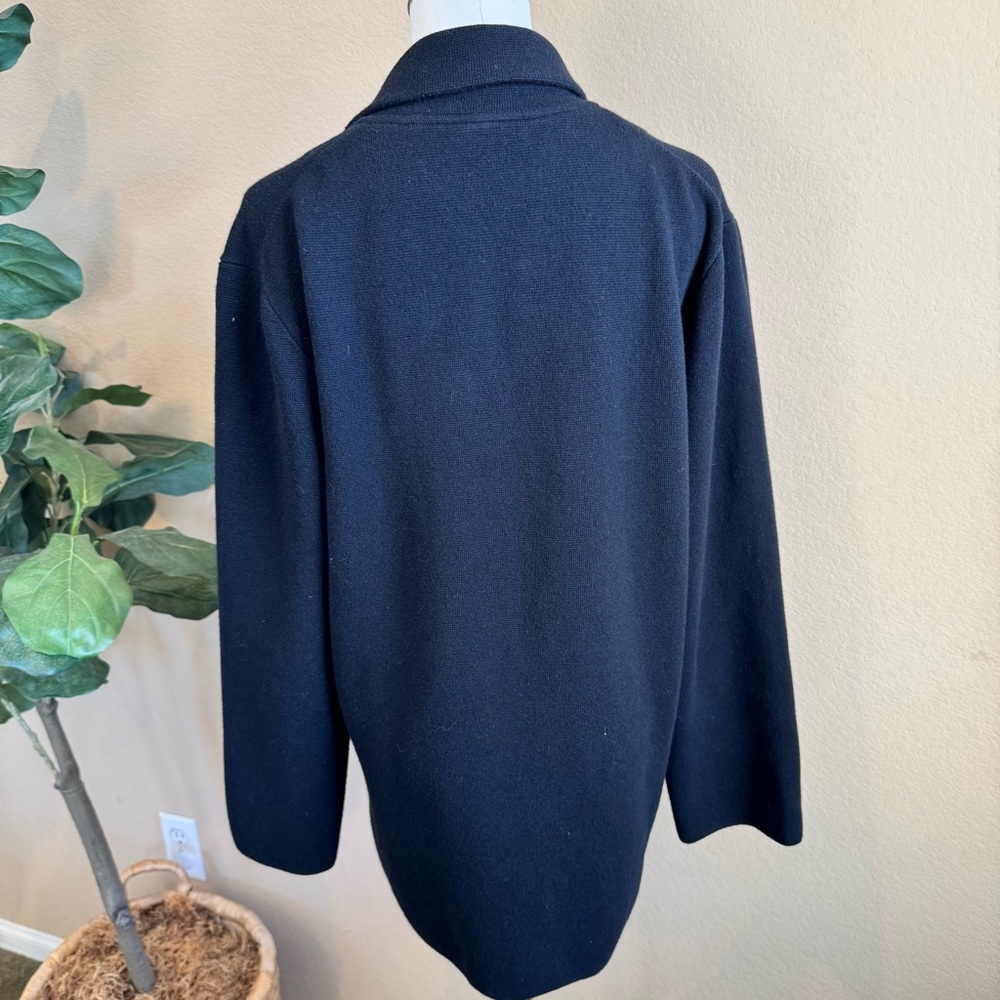 J Crew Cecile Relaxed Sweater Blazer Womens L Black Wool Double Knit Capsule - Picture 8 of 16